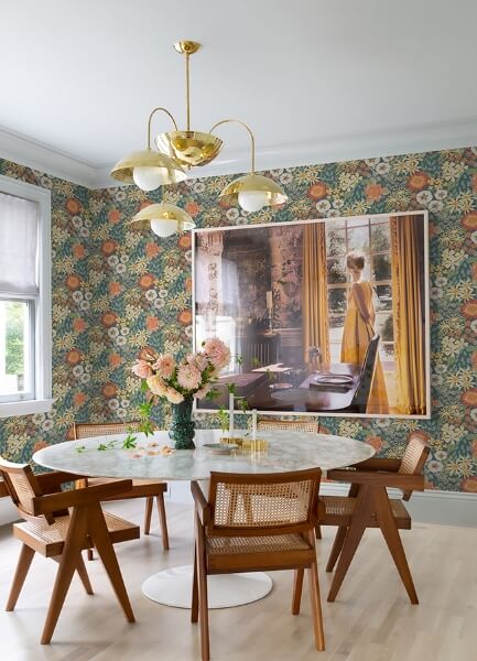 Karina Teal Wildflower Garden Wallpaper