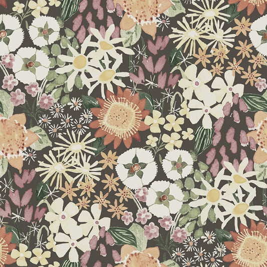 Karina Raspberry Wildflower Garden Wallpaper