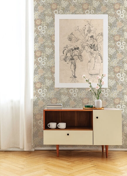 Karina Pastel Wildflower Garden Wallpaper