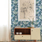 Karina Blue Wildflower Garden Wallpaper
