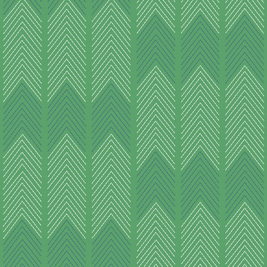 Nyle Green Chevron Stripes Wallpaper