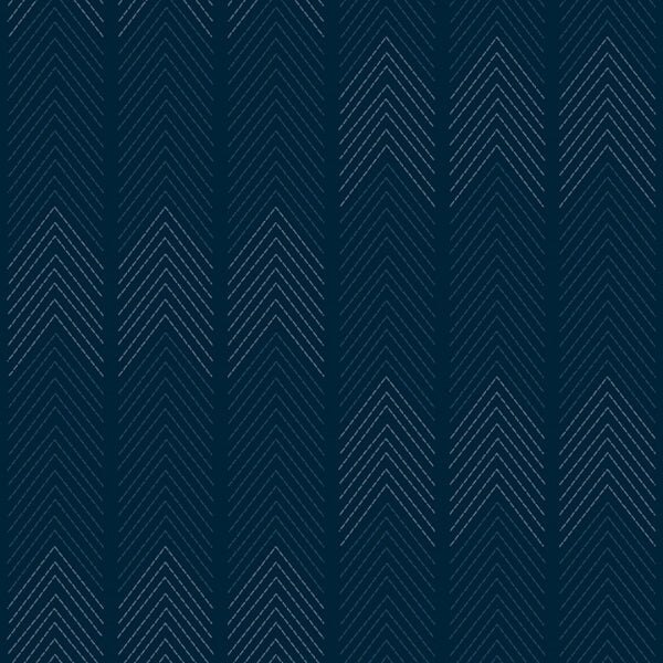Nyle Dark Blue Chevron Stripes Wallpaper