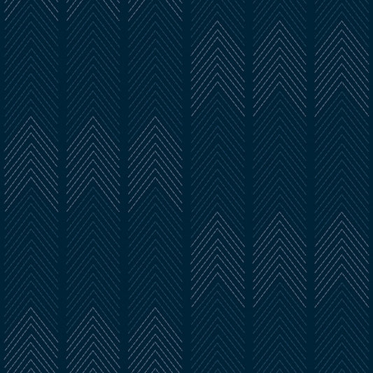 Nyle Dark Blue Chevron Stripes Wallpaper