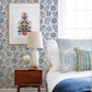 Inge Denim Floral Block Print Wallpaper