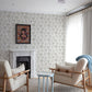 Inge Light Grey Floral Block Print Wallpaper