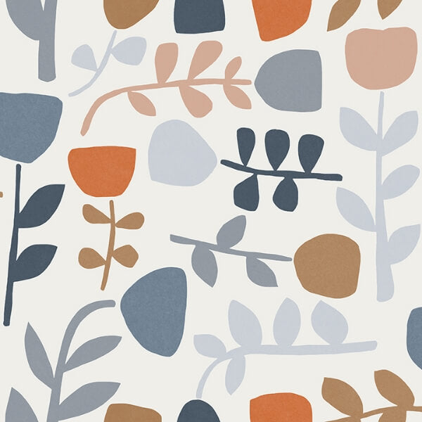 Juni Orange Abstract Tulips Wallpaper