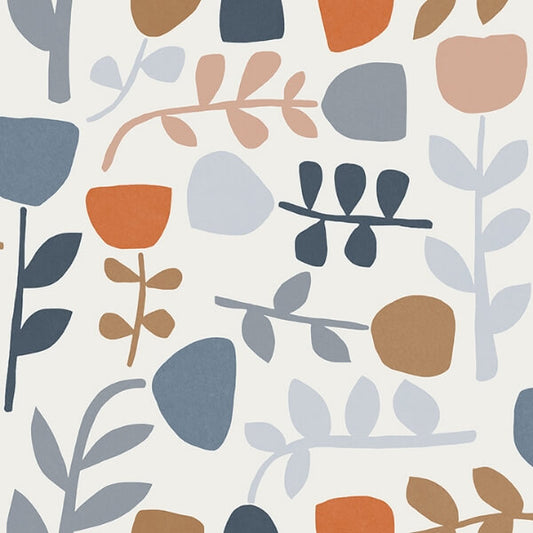Juni Orange Abstract Tulips Wallpaper