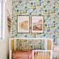Juni Teal Abstract Tulips Wallpaper