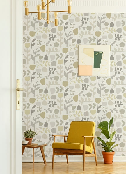 Juni Neutral Abstract Tulips Wallpaper