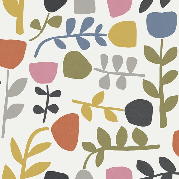 Juni Multicolor Abstract Tulips Wallpaper