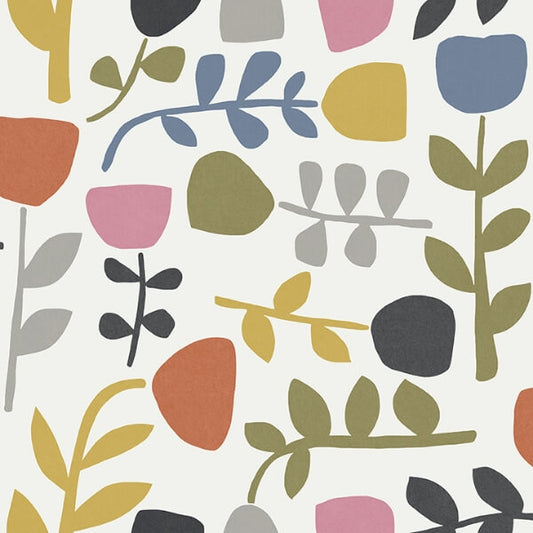 Juni Multicolor Abstract Tulips Wallpaper