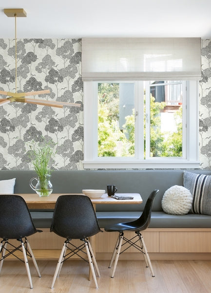 Lykke Black Textured Tree Wallpaper