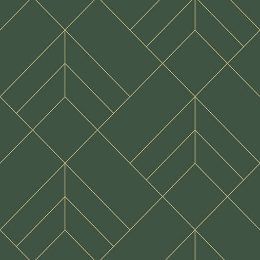 Sander Evergreen Geometric Wallpaper