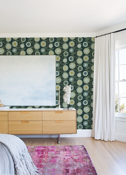 Sisu Evergreen Floral Geometric Wallpaper
