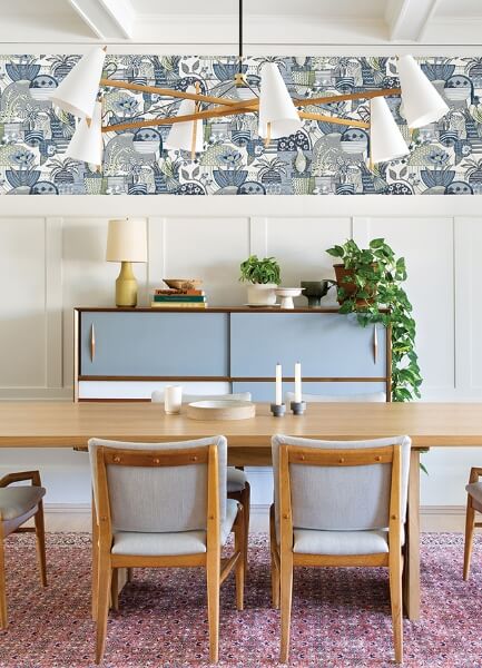 Fika Blue Blissful Birds & Blooms Wallpaper