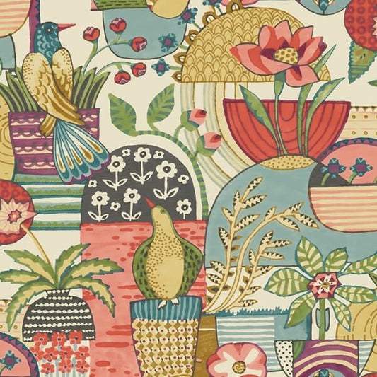 Fika Plum Blissful Birds & Blooms Wallpaper