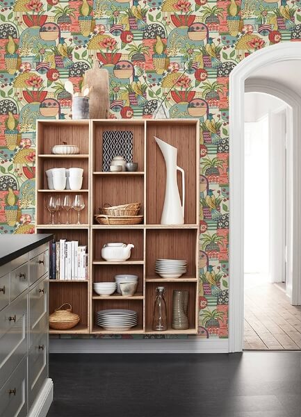 Fika Plum Blissful Birds & Blooms Wallpaper