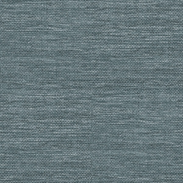 Malin Dark Blue Faux Grasscloth Wallpaper