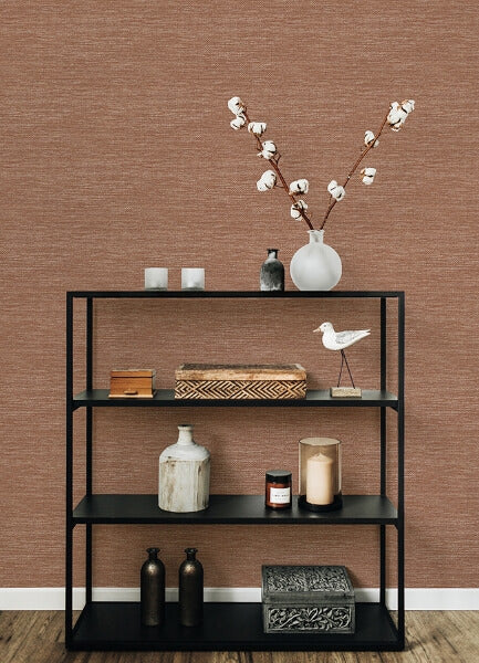 Malin Rust Faux Grasscloth Wallpaper