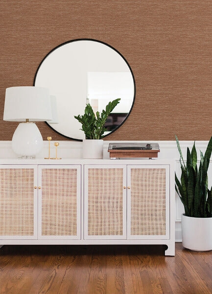 Malin Rust Faux Grasscloth Wallpaper