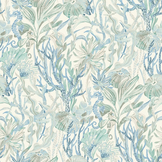 Kelp Garden Light Blue Tropical Reef Wallpaper