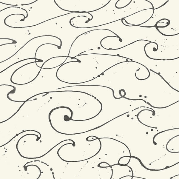 Kuroshio Charcoal Ocean Wave Wallpaper