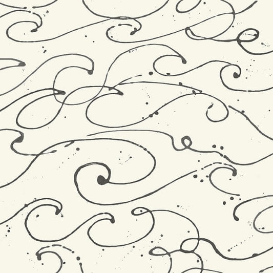 Kuroshio Charcoal Ocean Wave Wallpaper