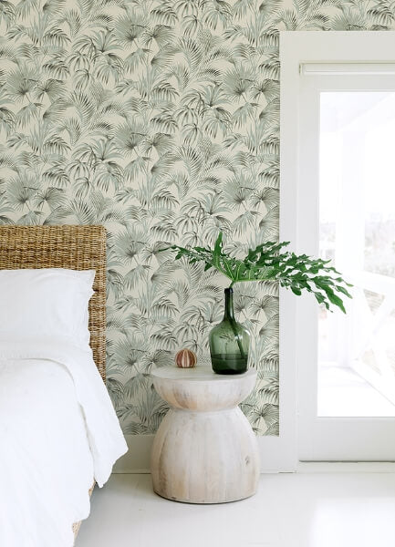 Manaus Aqua Palm Frond Wallpaper