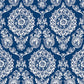 Helm Damask Navy Floral Medallion Wallpaper