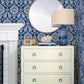 Helm Damask Navy Floral Medallion Wallpaper