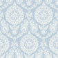 Helm Damask Light Blue Floral Medallion Wallpaper