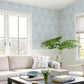Helm Damask Light Blue Floral Medallion Wallpaper