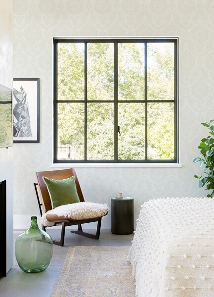 Helm Damask White Floral Medallion Wallpaper