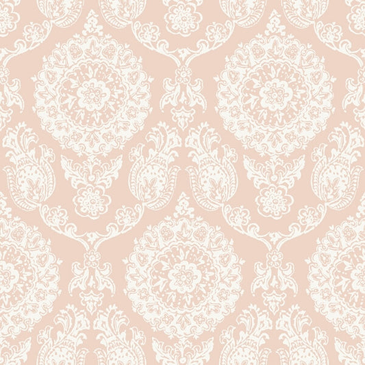 Helm Damask Blush Floral Medallion Wallpaper