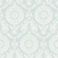 Helm Damask Aqua Floral Medallion Wallpaper