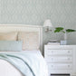 Helm Damask Aqua Floral Medallion Wallpaper