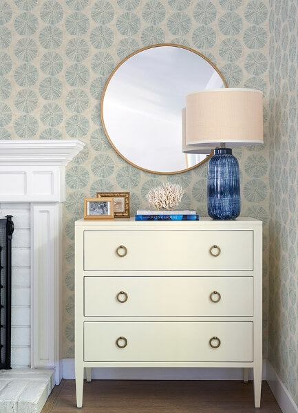 Sea Biscuit Aqua Sand Dollar Wallpaper