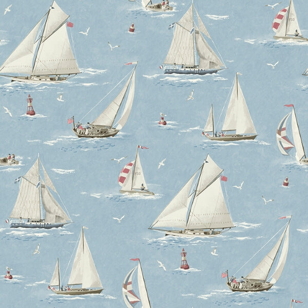 Leeward Light Blue Sailboat Wallpaper