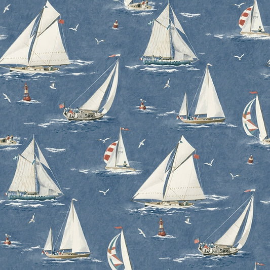 Leeward Navy Sailboat Wallpaper
