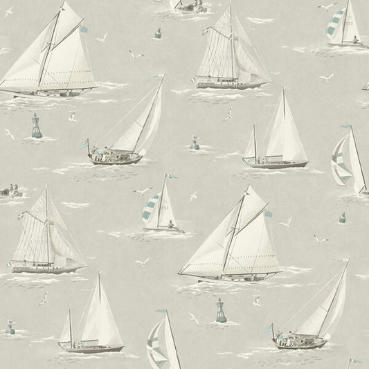 Leeward Light Grey Sailboat Wallpaper
