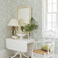 Plumeria Aqua Floral Trail Wallpaper