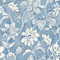 Plumeria Blue Floral Trail Wallpaper