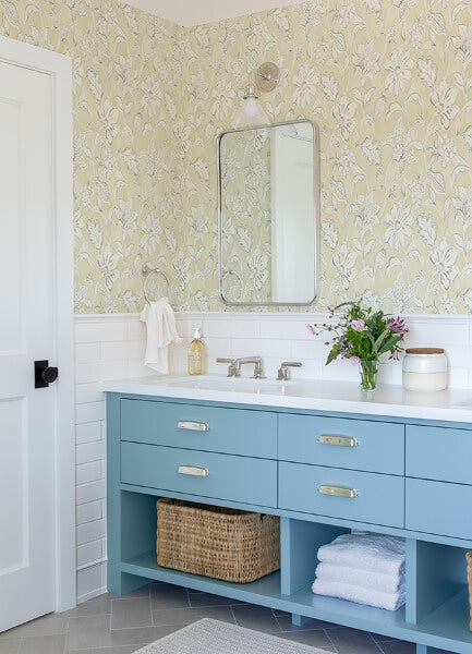 Plumeria Yellow Floral Trail Wallpaper