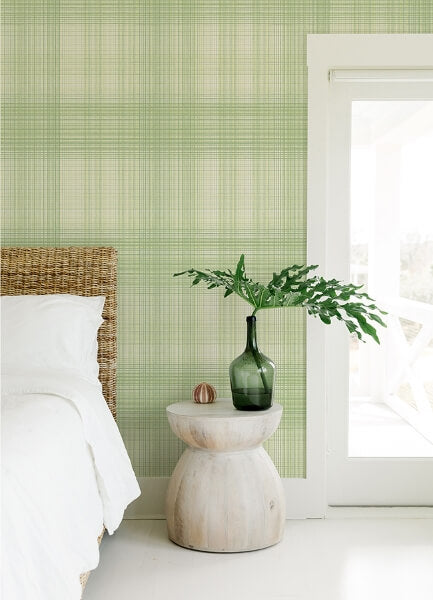 Madras Green Plaid Wallpaper