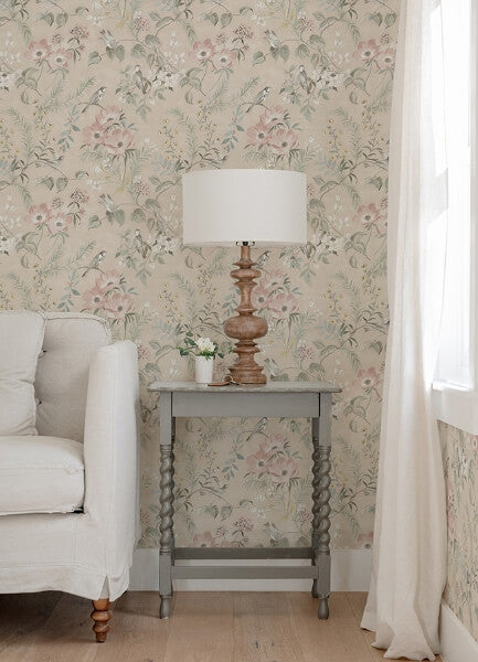 Frederique Blush Bloom Wallpaper