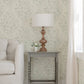 Isidore Aqua Scroll Wallpaper