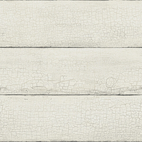 Morgan White Distressed Wood Wallpaper