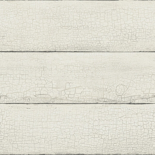 Morgan White Distressed Wood Wallpaper