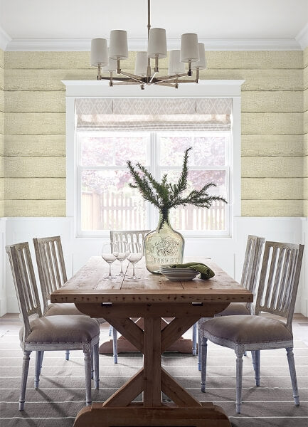 Morgan Wheat Distressed Wood Wallpaper