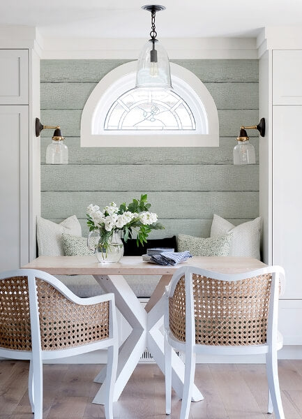Morgan Seafoam Distressed Wood Wallpaper